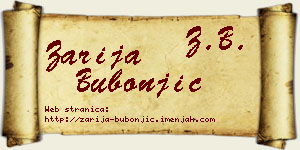 Zarija Bubonjić vizit kartica